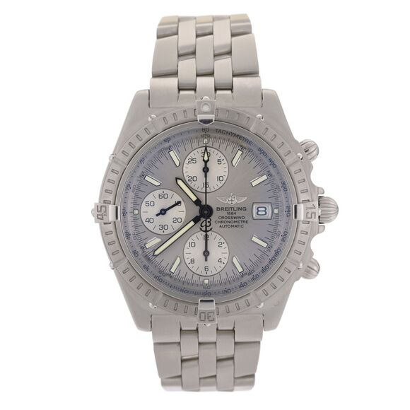 NOS Breitling Crosswind A13355 Silver Dial 43mm Automatic Men's Watch w/B&P - Picture 1 of 16